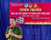 Tuyên truyền bạo lực học đường và phòng cháy chữa cháy cho ĐVTN, học sinh trường THCS An Lộc B