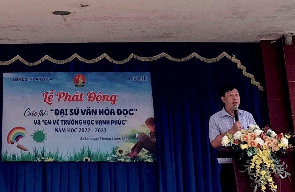 Trường Tiểu học An Lộc A: phát động Cuộc thi “Đại sứ Văn hóa đọc” và cuộc thi “Em vẽ trường học hạnh phúc”